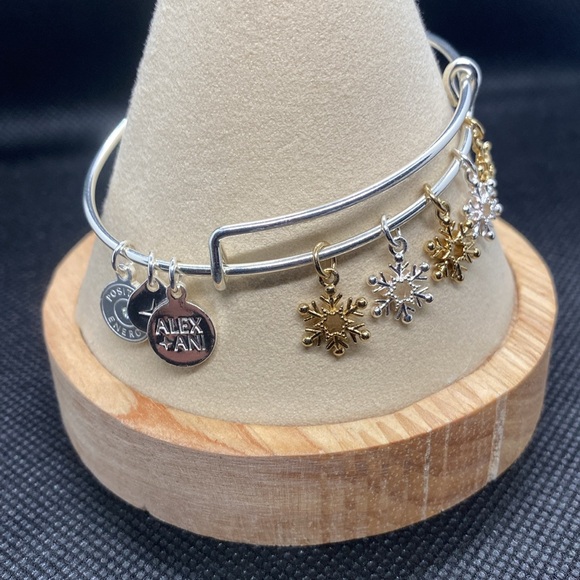 Alex and Ani❄️Snowflake❄️Multi-Charm Bangle/Two-Tone/NWOT - Picture 2 of 5